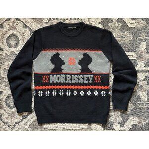 Medium Black/Orange Vintage Morrissey Sweater with Grey Lettering